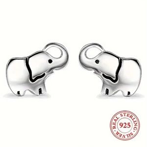Sterling Silver Elephant Stud Earrings